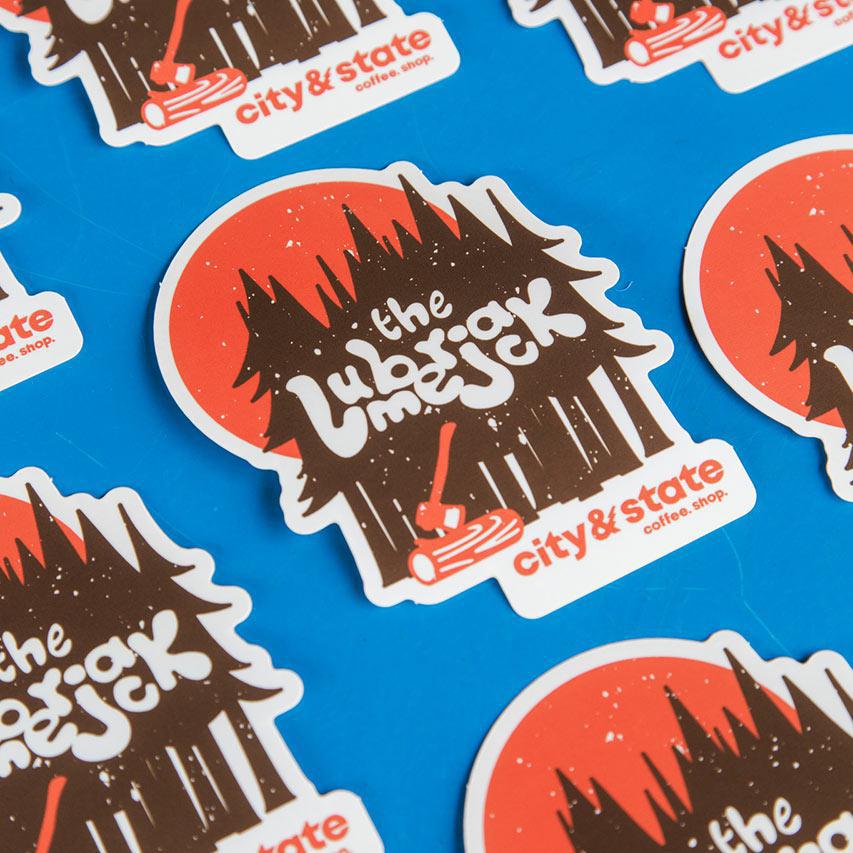 CITYSTATE Trees Lumberjack Sticker City & State