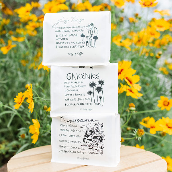 Bags of Flower Child Coffee 
