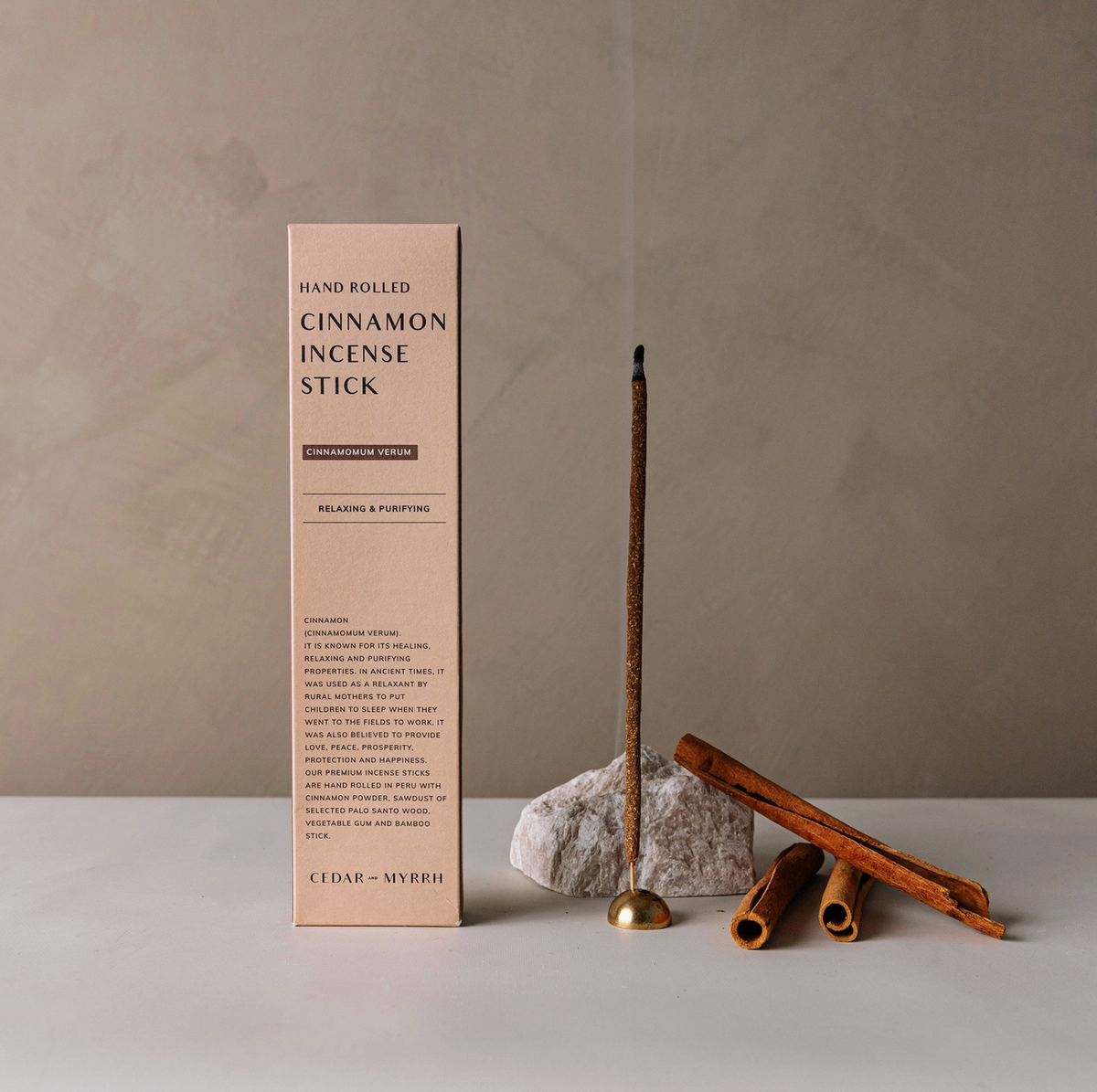 CEDARMYRRH - Cinnamon Hand-Rolled Incense Stick | 7 Sticks – City & State